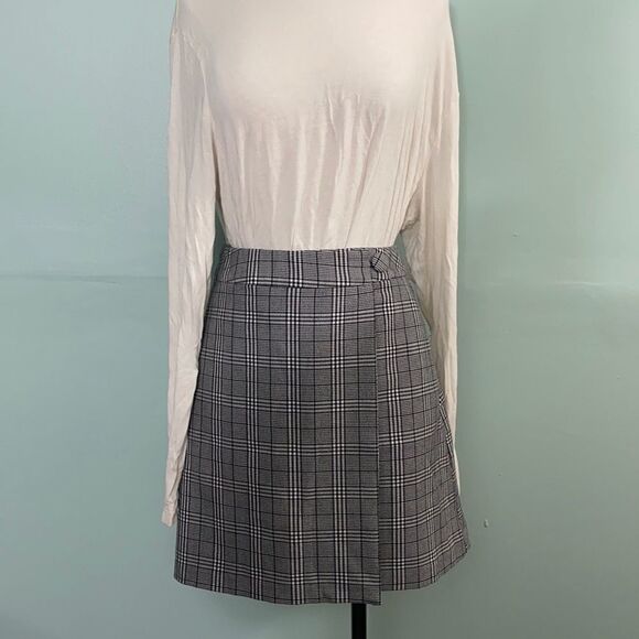 A New Day Plaid Wrap Mini Skirt - Picture 2 of 7